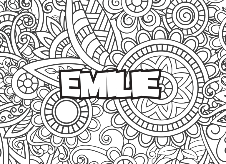 Prenom Emilie Coloriage mandala - dessin gratuit &agrave; imprimer