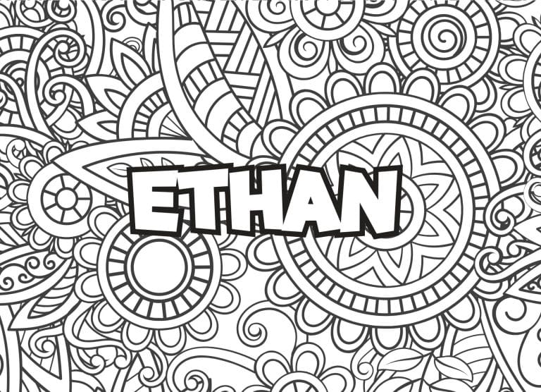 Prenom Ethan Coloriage mandala - dessin gratuit &agrave; imprimer