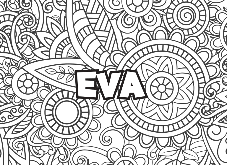 Prenom Eva Coloriage mandala - dessin gratuit &agrave; imprimer