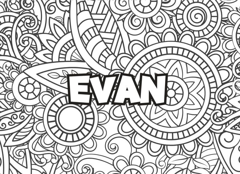 Prenom Evan Coloriage mandala - dessin gratuit &agrave; imprimer