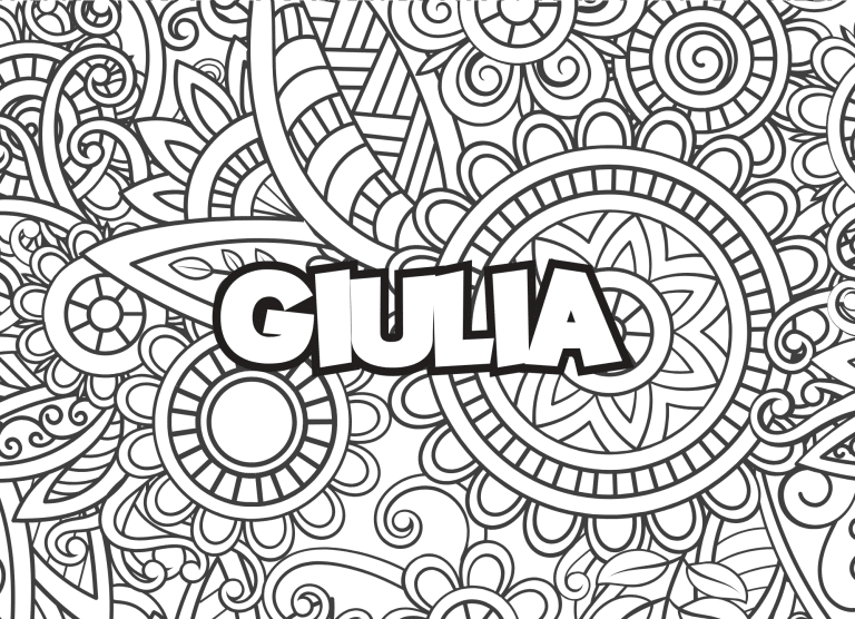 Pr&eacute;nom Giulia mandala - dessin gratuit &agrave; imprimer