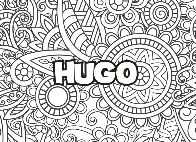 Prenom Hugo Coloriage mandala - dessin gratuit &agrave; imprimer
