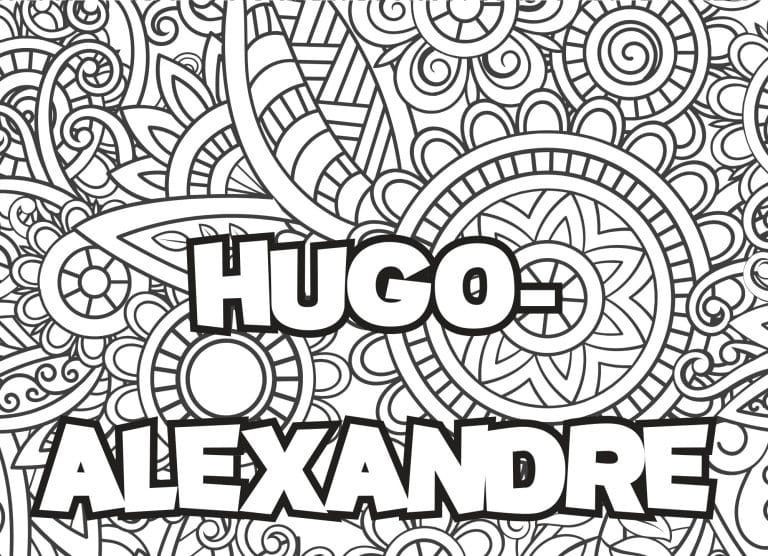 Prenom Hugo alexandre Coloriage mandala - dessin gratuit &agrave; imprimer