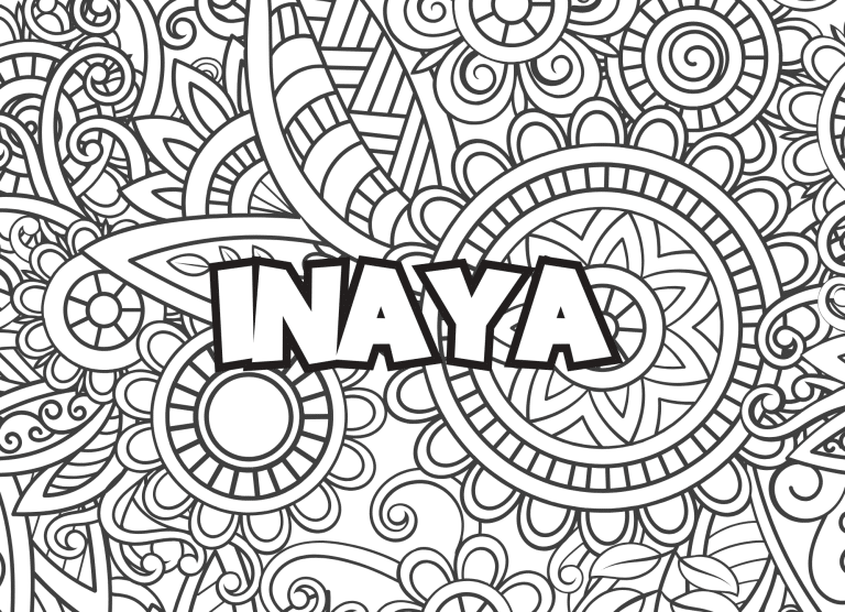 Prenom Inaya Coloriage mandala - dessin gratuit &agrave; imprimer