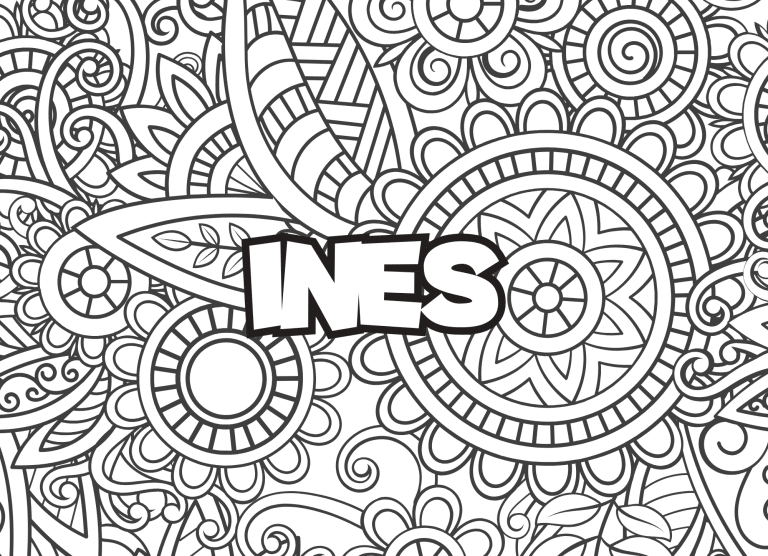 Prenom In&egrave;s Coloriage mandala - dessin gratuit &agrave; imprimer