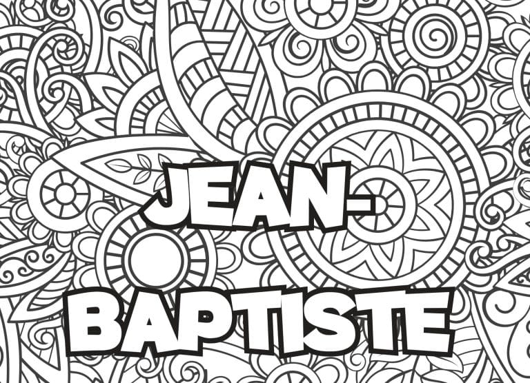 Prenom Jean baptiste Coloriage mandala - dessin gratuit &agrave; imprimer