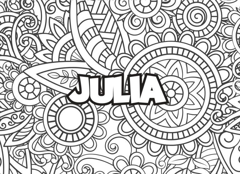 Prenom Julia Coloriage mandala - dessin gratuit &agrave; imprimer