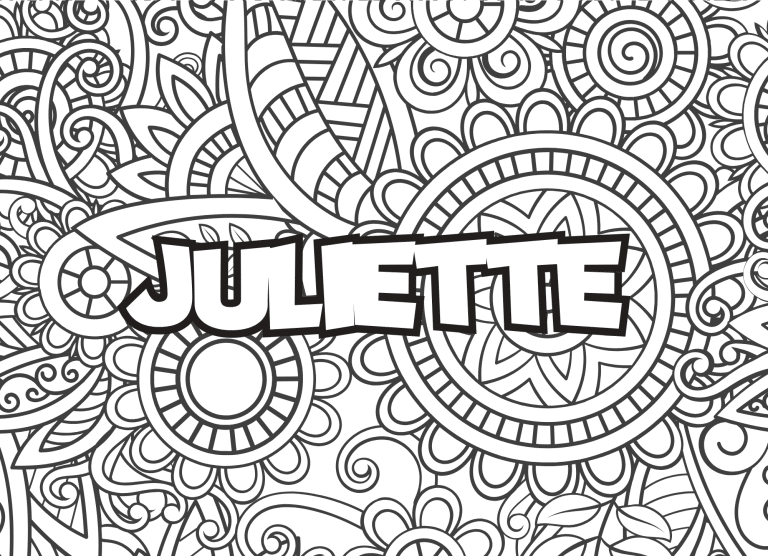 Prenom Juliette Coloriage mandala - dessin gratuit &agrave; imprimer