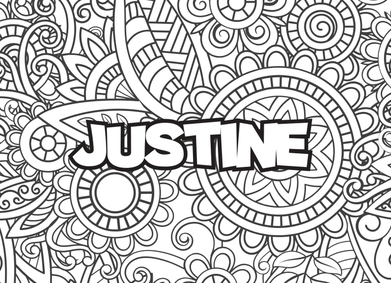 Prenom Justine Coloriage mandala - dessin gratuit &agrave; imprimer