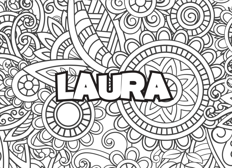 Prenom Laura Coloriage mandala - dessin gratuit &agrave; imprimer