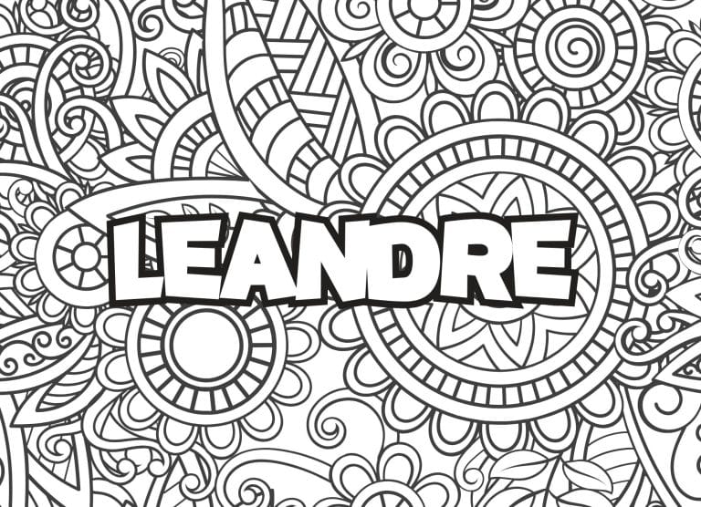 Prenom Leandre Coloriage mandala - dessin gratuit &agrave; imprimer
