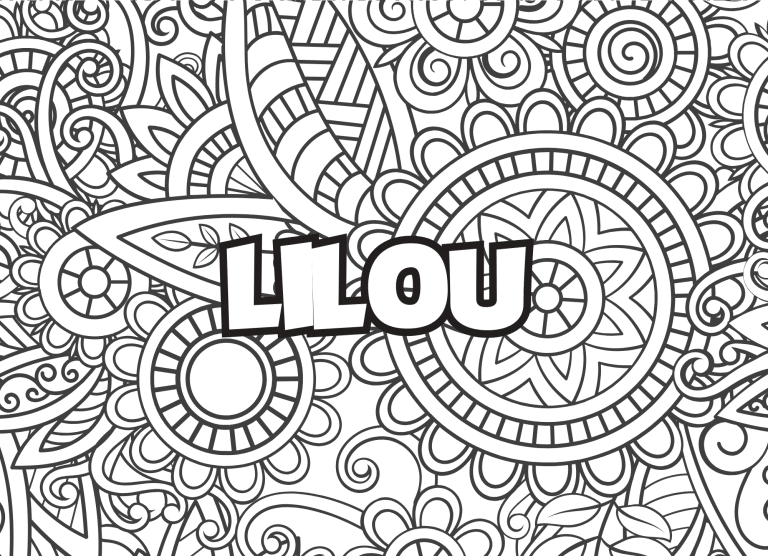 Prenom Lilou Coloriage mandala - dessin gratuit &agrave; imprimer
