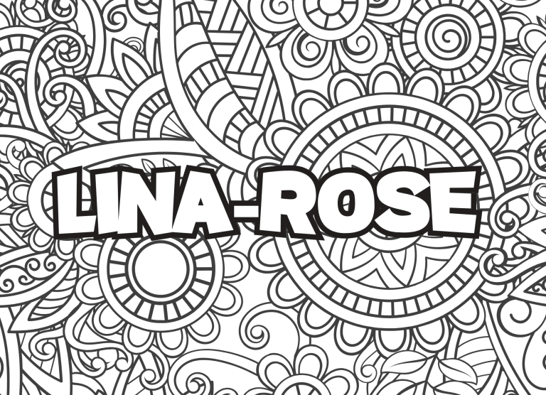 Prenom Lina Rose Coloriage mandala - dessin gratuit &agrave; imprimer