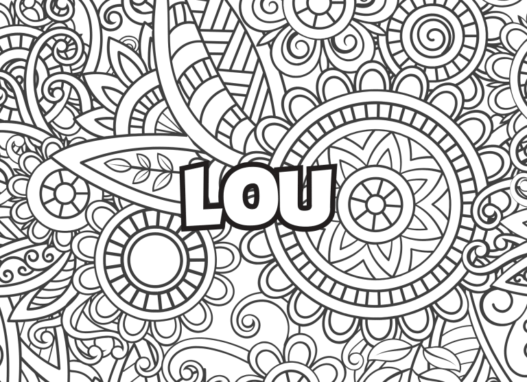 Prenom Lou Coloriage mandala - dessin gratuit &agrave; imprimer