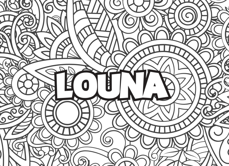 Prenom Louna Coloriage mandala - dessin gratuit &agrave; imprimer