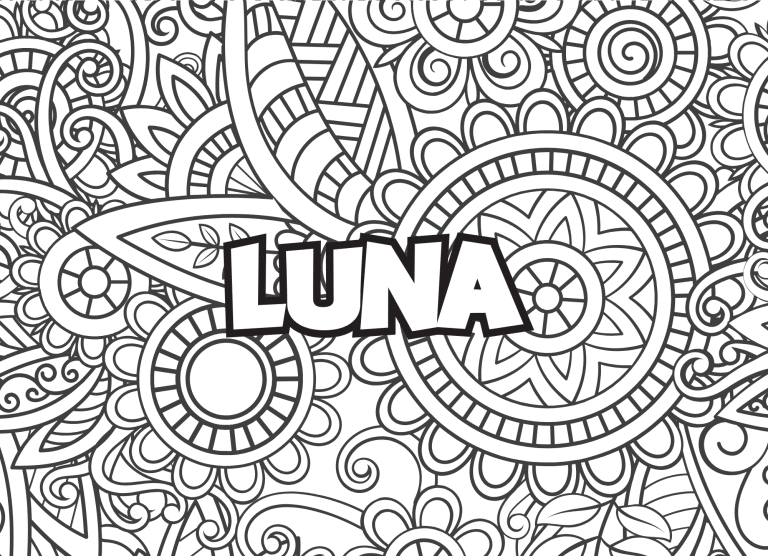 Prenom Luna Coloriage mandala - dessin gratuit &agrave; imprimer