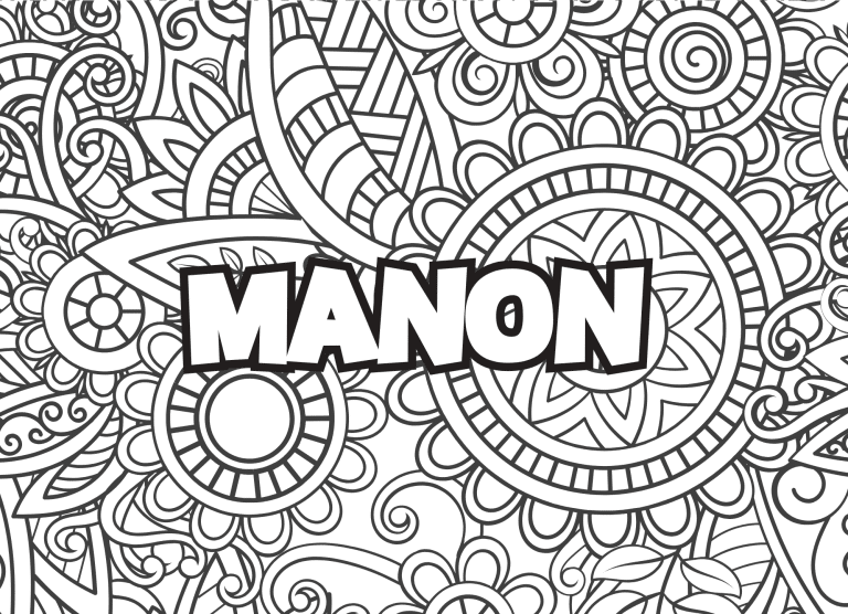 Prenom Manon Coloriage mandala - dessin gratuit &agrave; imprimer