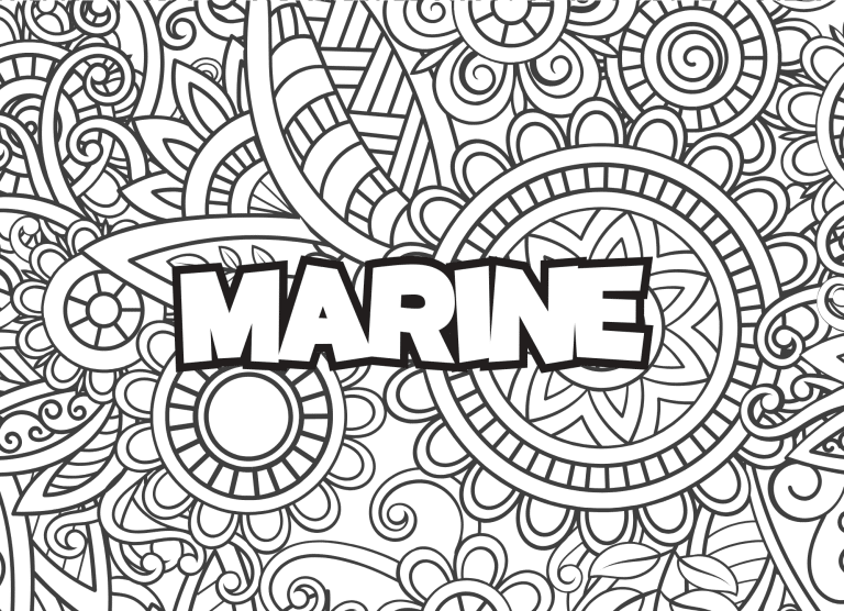 Prenom Marine Coloriage mandala - dessin gratuit &agrave; imprimer