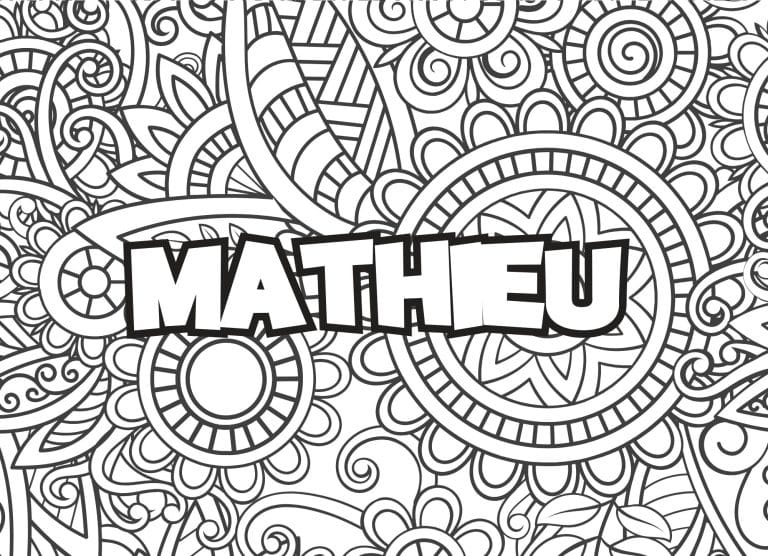 Prenom Mathieu Coloriage mandala - dessin gratuit &agrave; imprimer