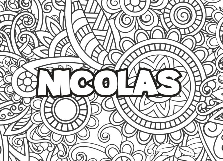 Prenom Nicolas Coloriage mandala - dessin gratuit &agrave; imprimer