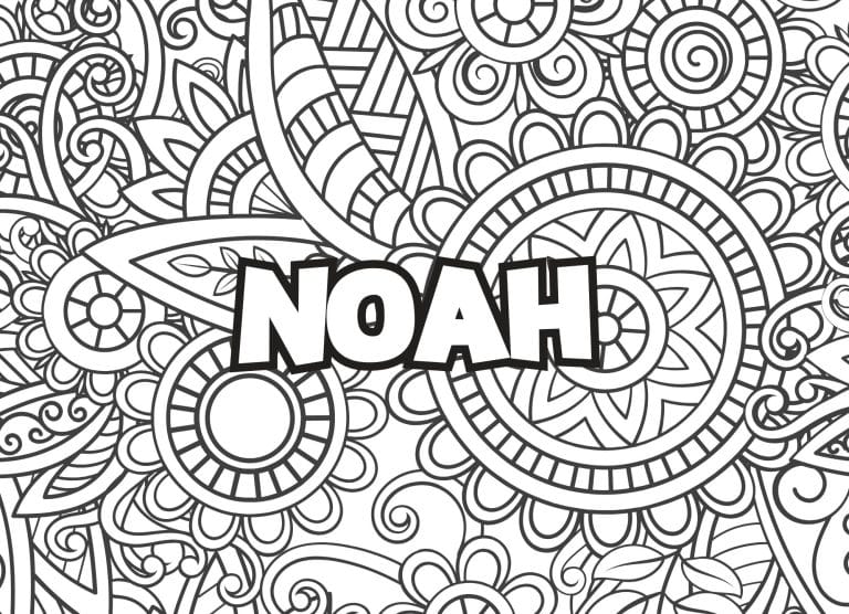 Prenom Noah Coloriage mandala - dessin gratuit &agrave; imprimer