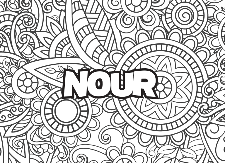 Prenom Nour Coloriage mandala - dessin gratuit &agrave; imprimer