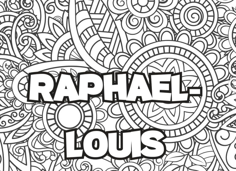 Prenom Raphael louis Coloriage mandala - dessin gratuit &agrave; imprimer