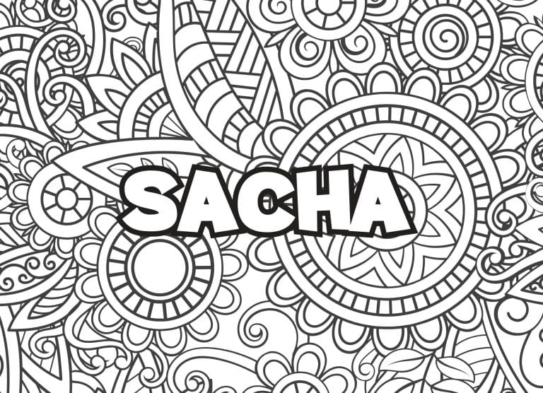 Prenom Sacha Coloriage mandala - dessin gratuit &agrave; imprimer