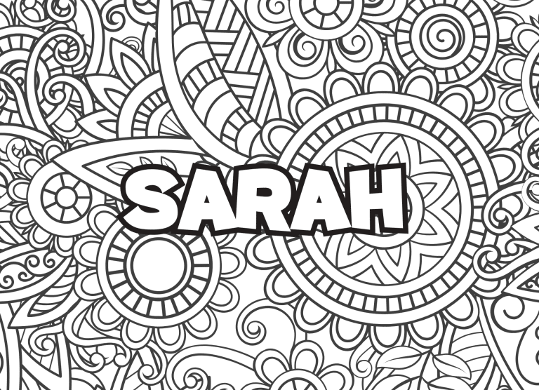 Prenom Sarah Coloriage mandala - dessin gratuit &agrave; imprimer