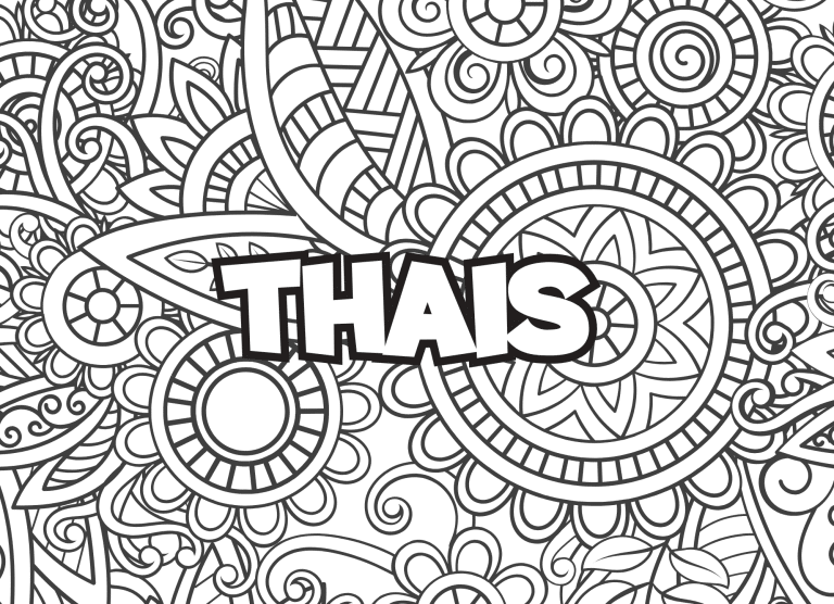 Prenom Tha&iuml;s Coloriage mandala - dessin gratuit &agrave; imprimer
