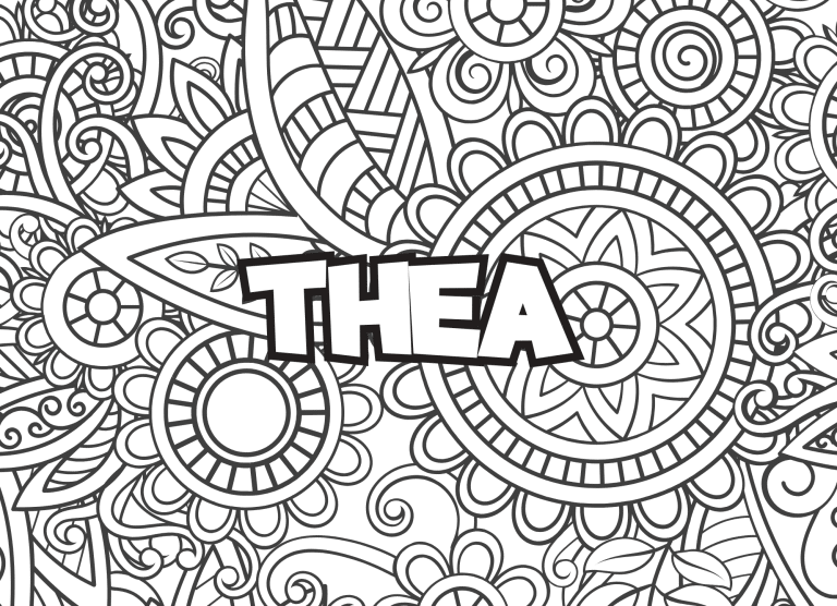 Prenom Th&eacute;a Coloriage mandala - dessin gratuit &agrave; imprimer