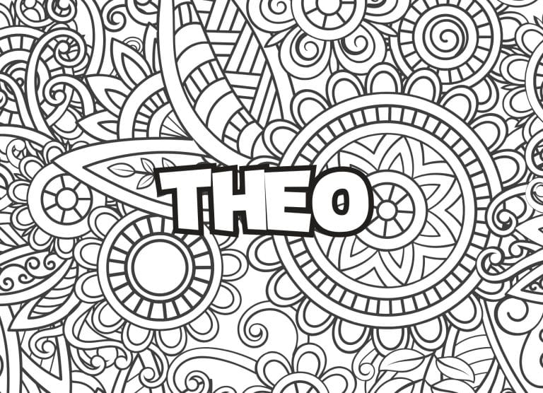 Prenom Theo Coloriage mandala - dessin gratuit &agrave; imprimer