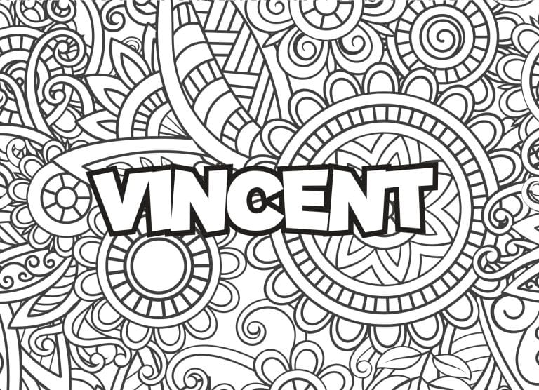Prenom Vincent Coloriage mandala - dessin gratuit &agrave; imprimer
