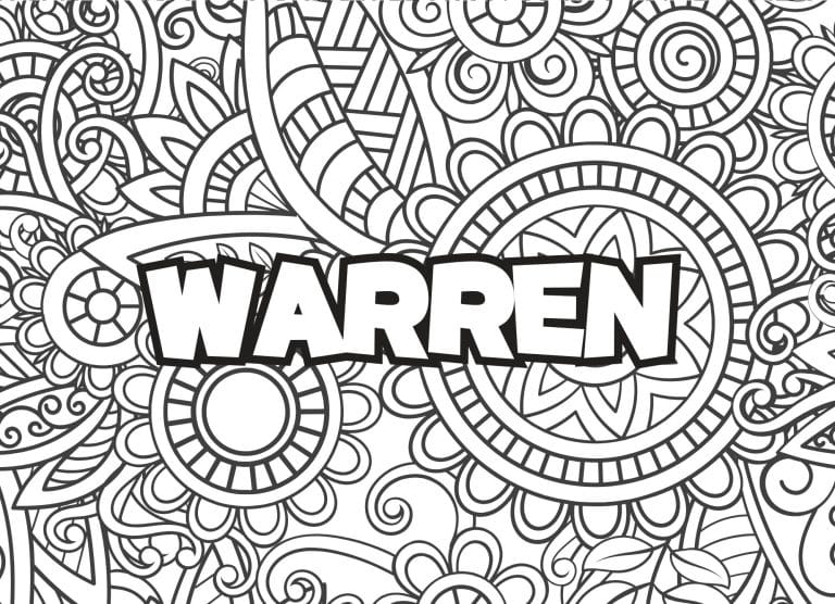 Prenom Warren Coloriage mandala - dessin gratuit &agrave; imprimer