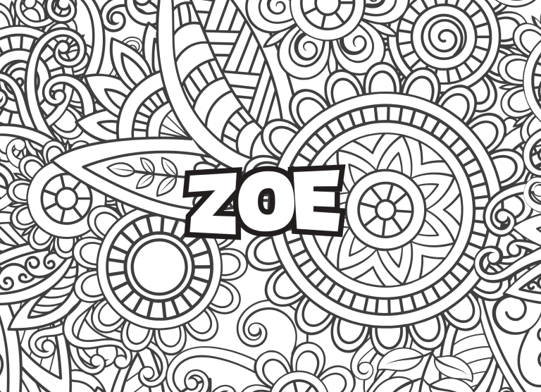 Prenom Zo&eacute; Coloriage mandala - dessin gratuit &agrave; imprimer