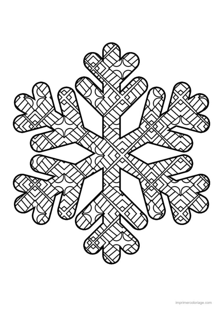 coloriage coloriage hiver mandala flocon branches motifs lignes - dessin gratuit &agrave; imprimer