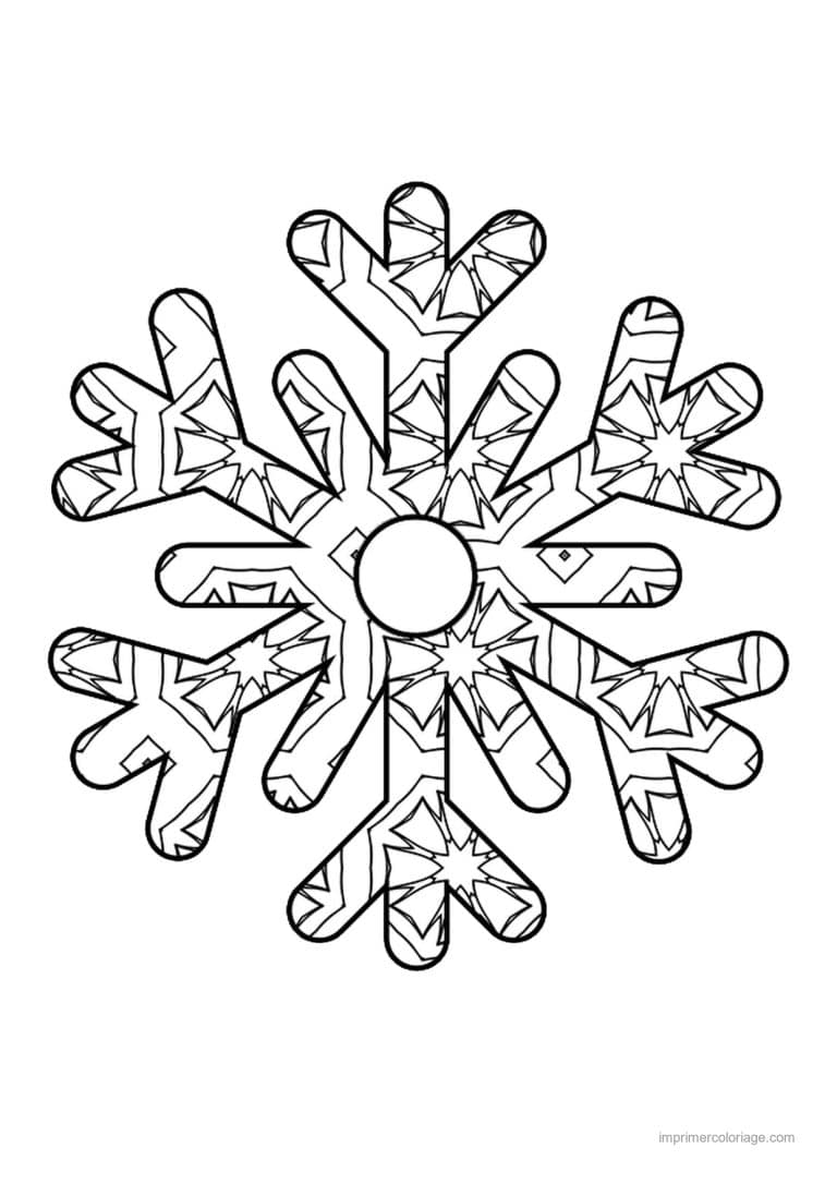 coloriage coloriage hiver mandala flocon centre rond motifs - dessin gratuit &agrave; imprimer