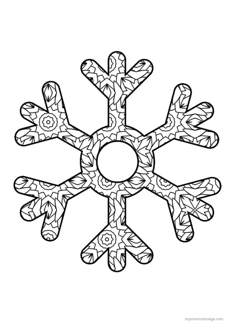 coloriage coloriage hiver mandala flocon centre vide motifs - dessin gratuit &agrave; imprimer