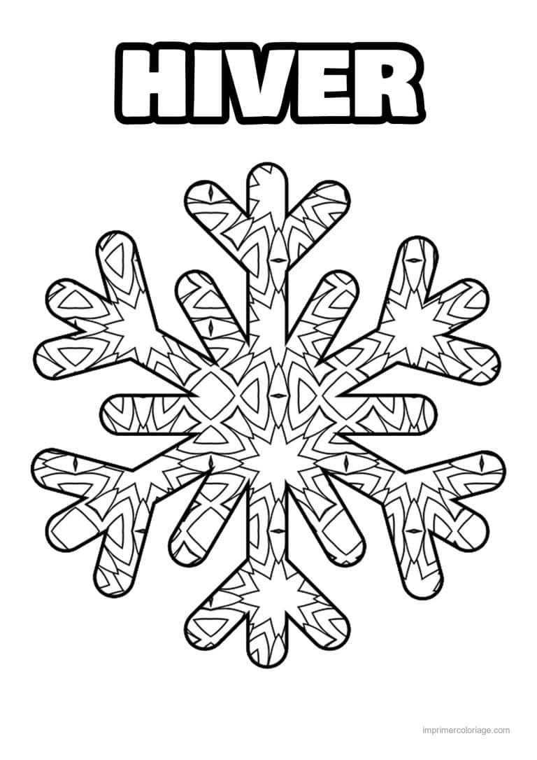 coloriage coloriage hiver mandala flocon etoile centrale motifs - dessin gratuit &agrave; imprimer