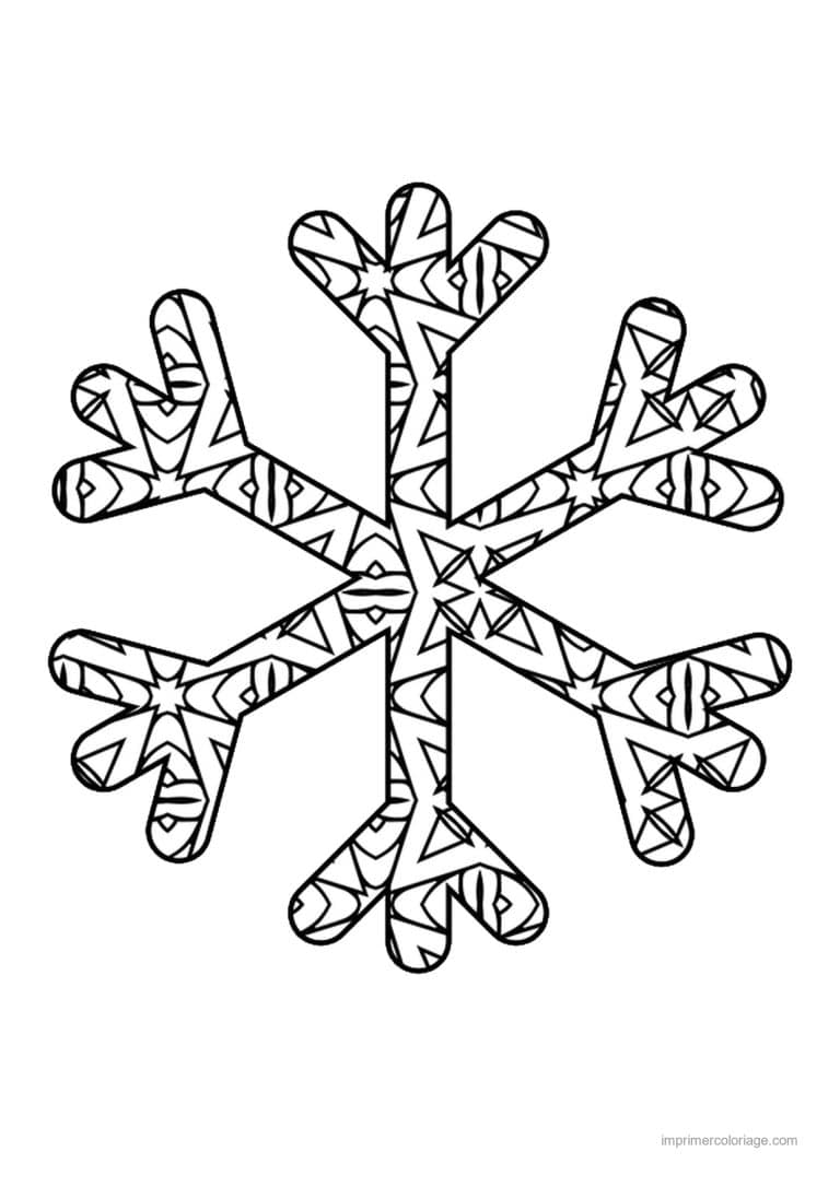 coloriage coloriage hiver mandala flocon fines branches motifs - dessin gratuit &agrave; imprimer