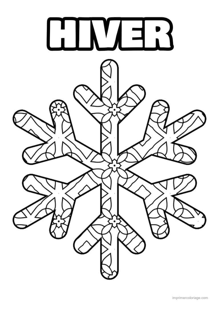 coloriage coloriage hiver mandala flocon motifs fleurs interieurs - dessin gratuit &agrave; imprimer