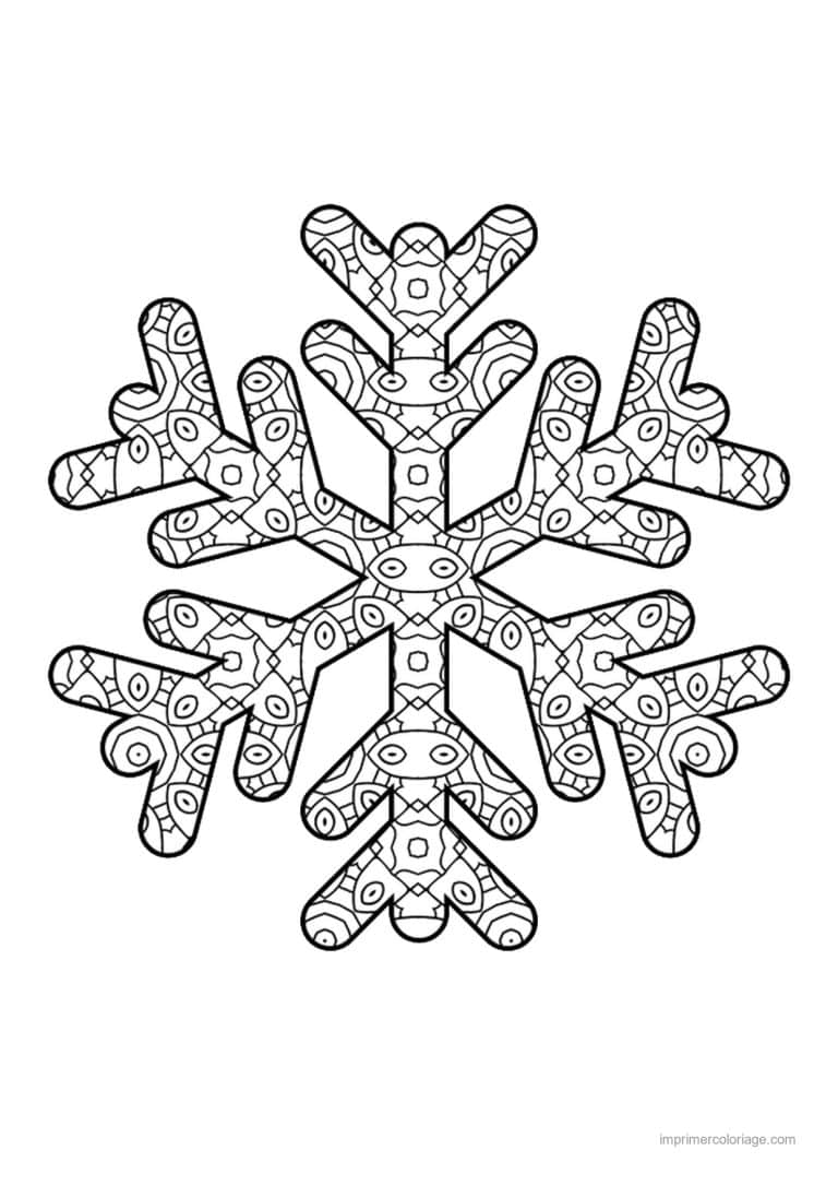 coloriage coloriage hiver mandala flocon motifs geometriques - dessin gratuit &agrave; imprimer