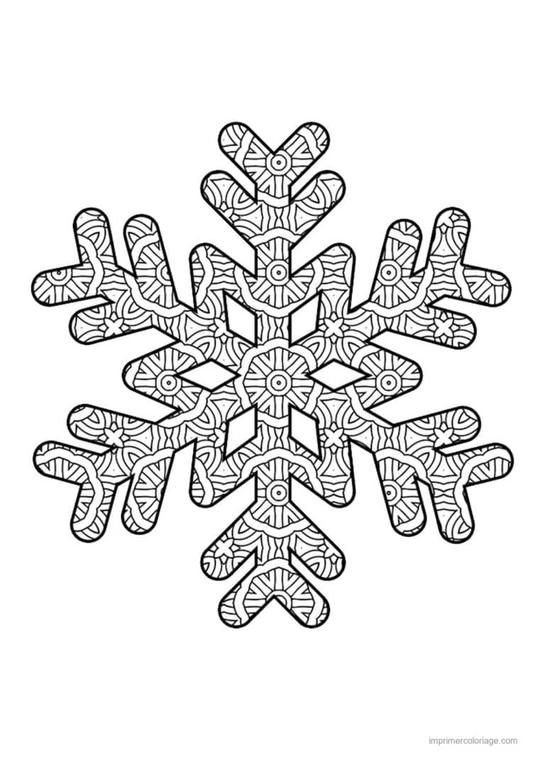 coloriage coloriage hiver mandala flocon motifs tres fins - dessin gratuit &agrave; imprimer