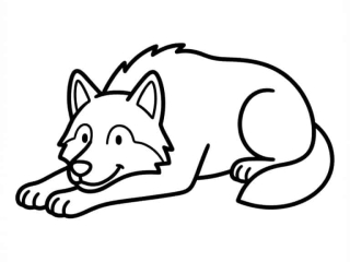 coloriage loup allonge repos à imprimer coloriage loup allonge repos - dessin gratuit à imprimer