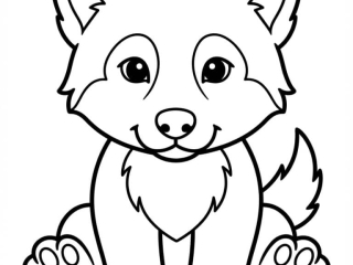 coloriage loup bebe louveteau à imprimer coloriage loup bebe louveteau - dessin gratuit à imprimer