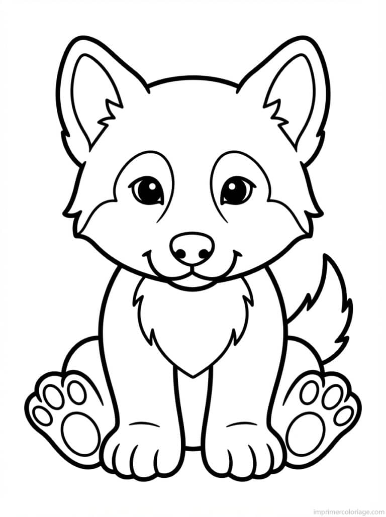 coloriage loup bebe louveteau - dessin gratuit &agrave; imprimer