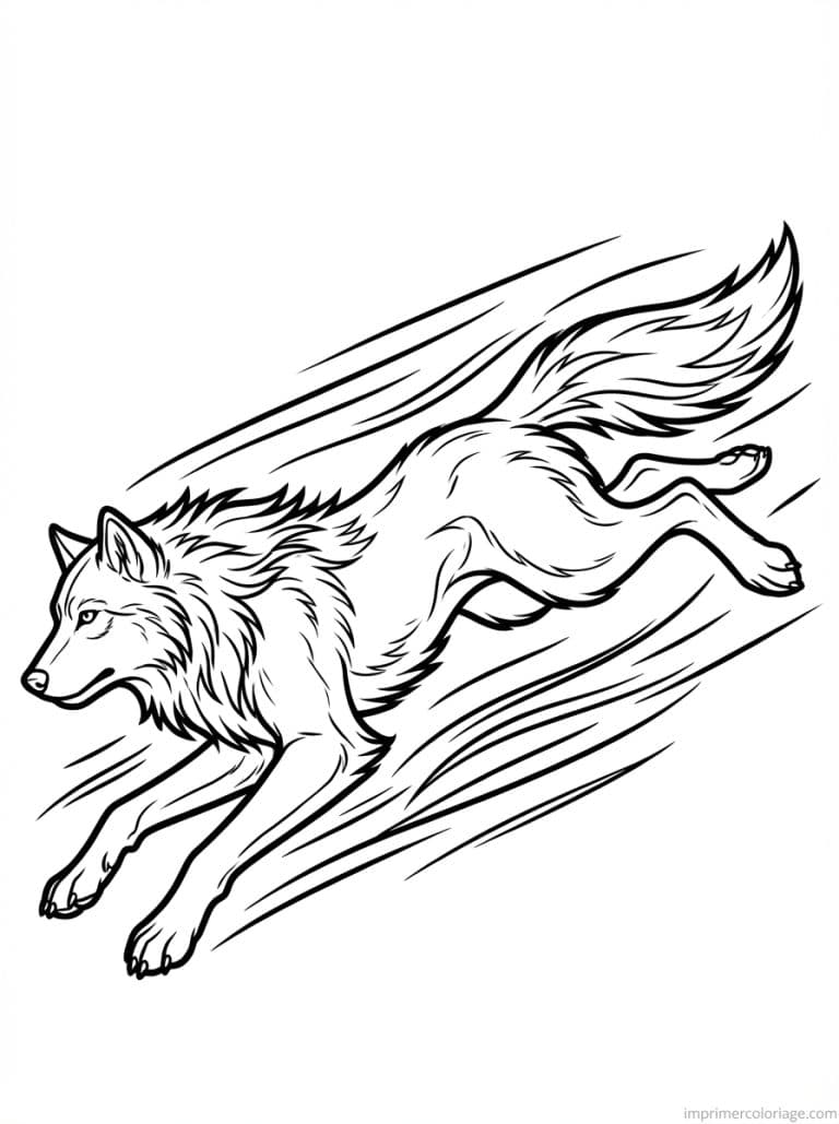 coloriage loup court rapide - dessin gratuit &agrave; imprimer