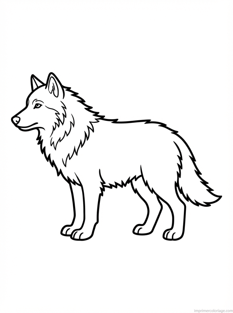coloriage loup profil - dessin gratuit &agrave; imprimer