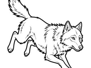 coloriage loup saute dynamique à imprimer coloriage loup saute dynamique - dessin gratuit à imprimer