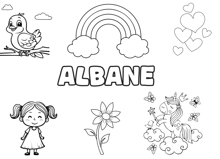 Coloriage prenom albane - dessin gratuit &agrave; imprimer